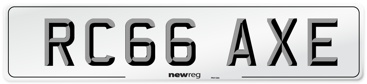 RC66 AXE Number Plate from New Reg